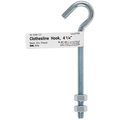 Hampton Small Zinc-Plated Silver Steel 4 in. L Clothesline Bolt Hook 80 lb 02-3489-121